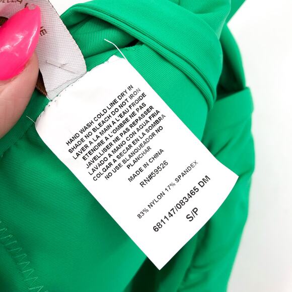 BECCA Baja Mar One Piece Swimsuit Small Green Verde Bow Side Open Back NWT - Picture 10 of 11